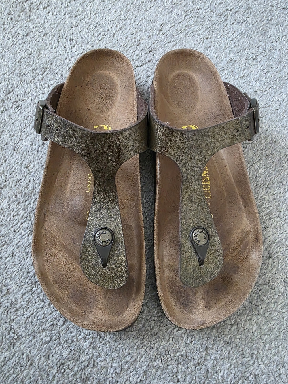 Birkenstock Brown T‑Strap Thong Sandals